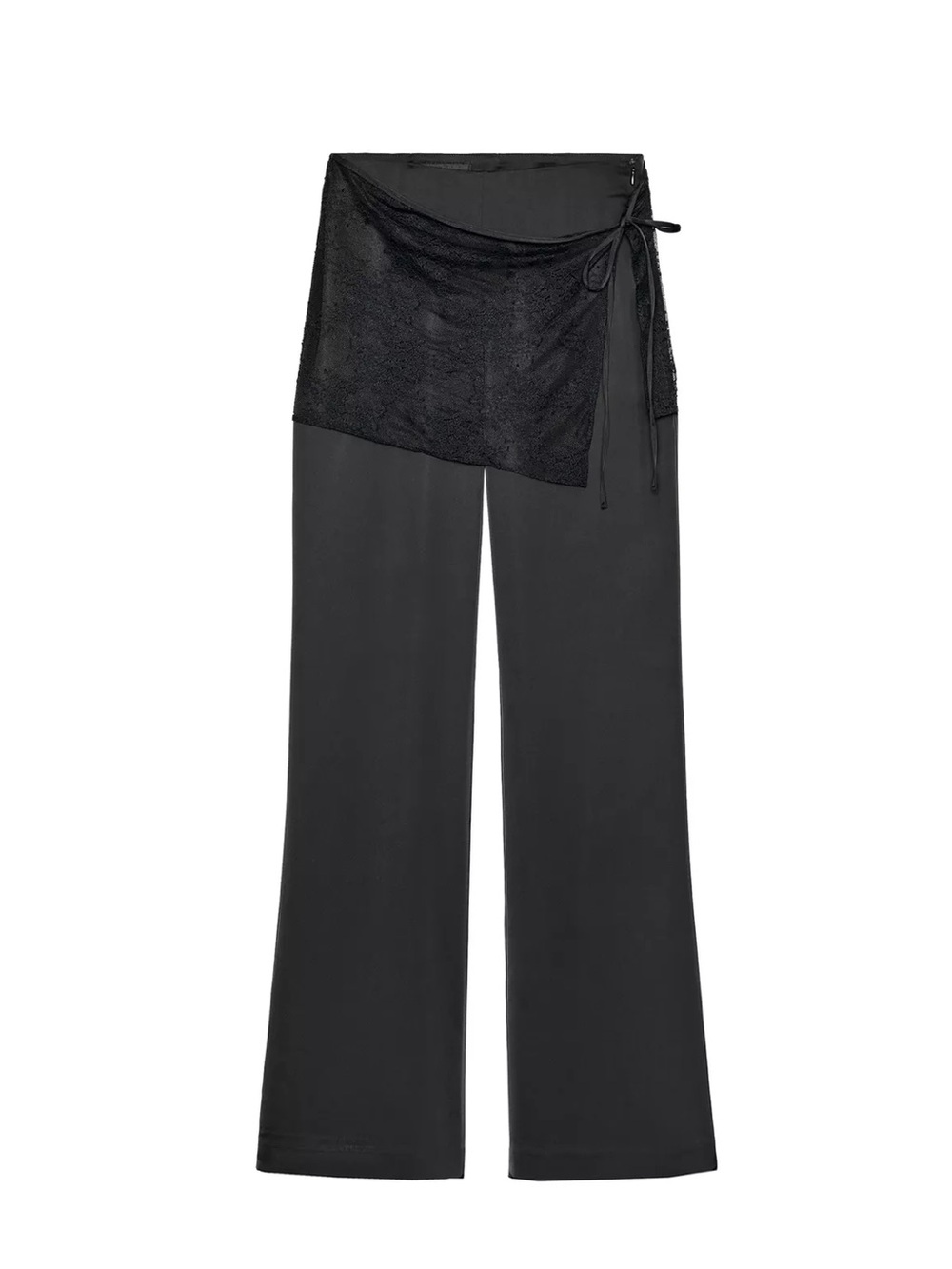 Zara Satin Pant Lace-Detail Skirt